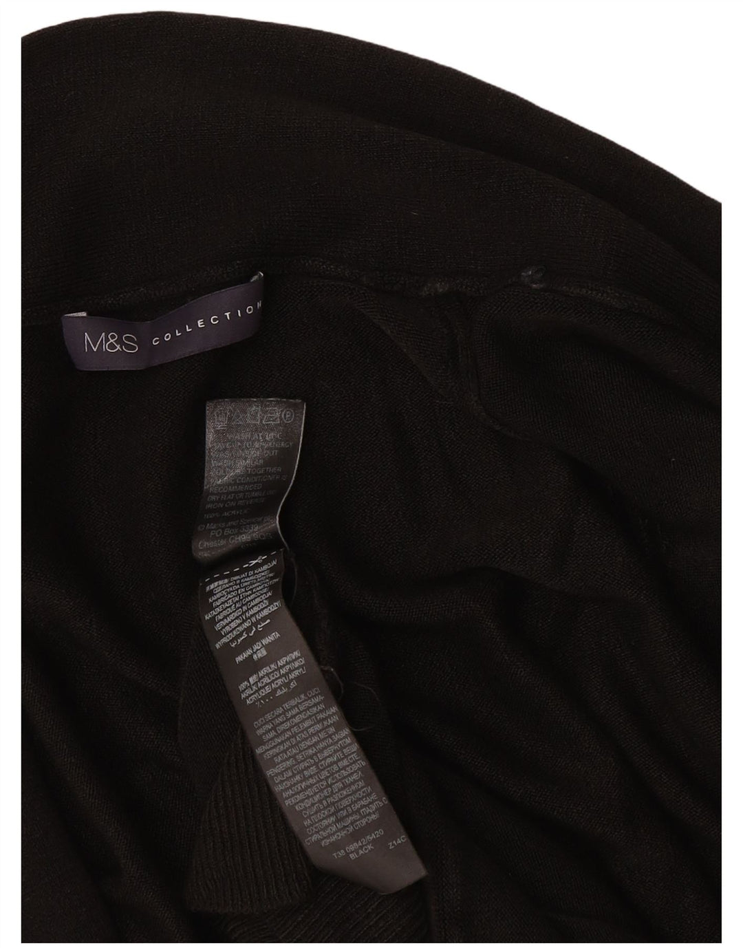 Marks & Spencer Damski sweter rozpinany UK 12 Średni czarny akryl