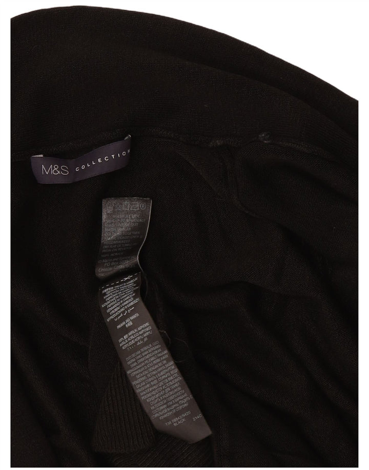 Marks & Spencer Damski sweter rozpinany UK 12 Średni czarny akryl