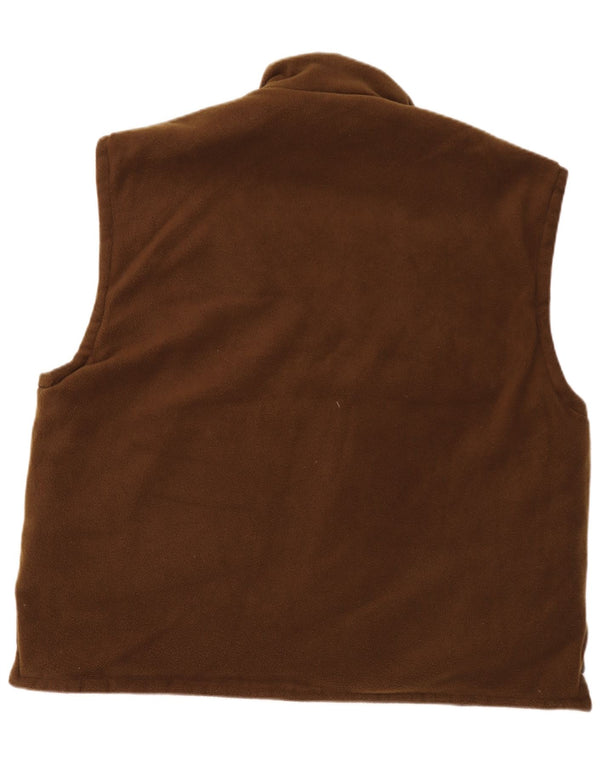 Dwustronna kamizelka polarowa męska Vintage UK 46 3XL Brązowa, poliester w kamuflażu