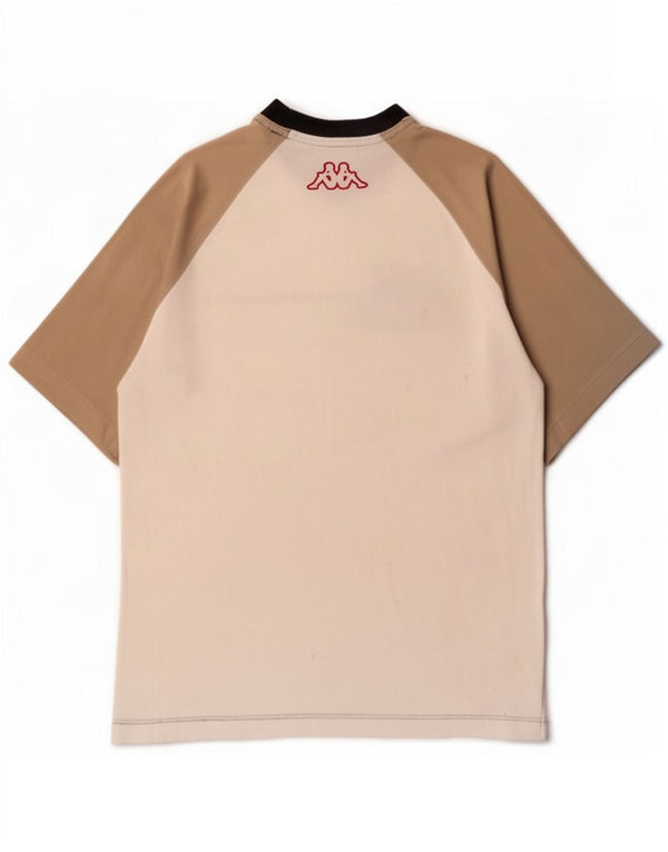 Męski T-shirt z grafiką Kappa, duży, biały, bawełniany blok kolorów