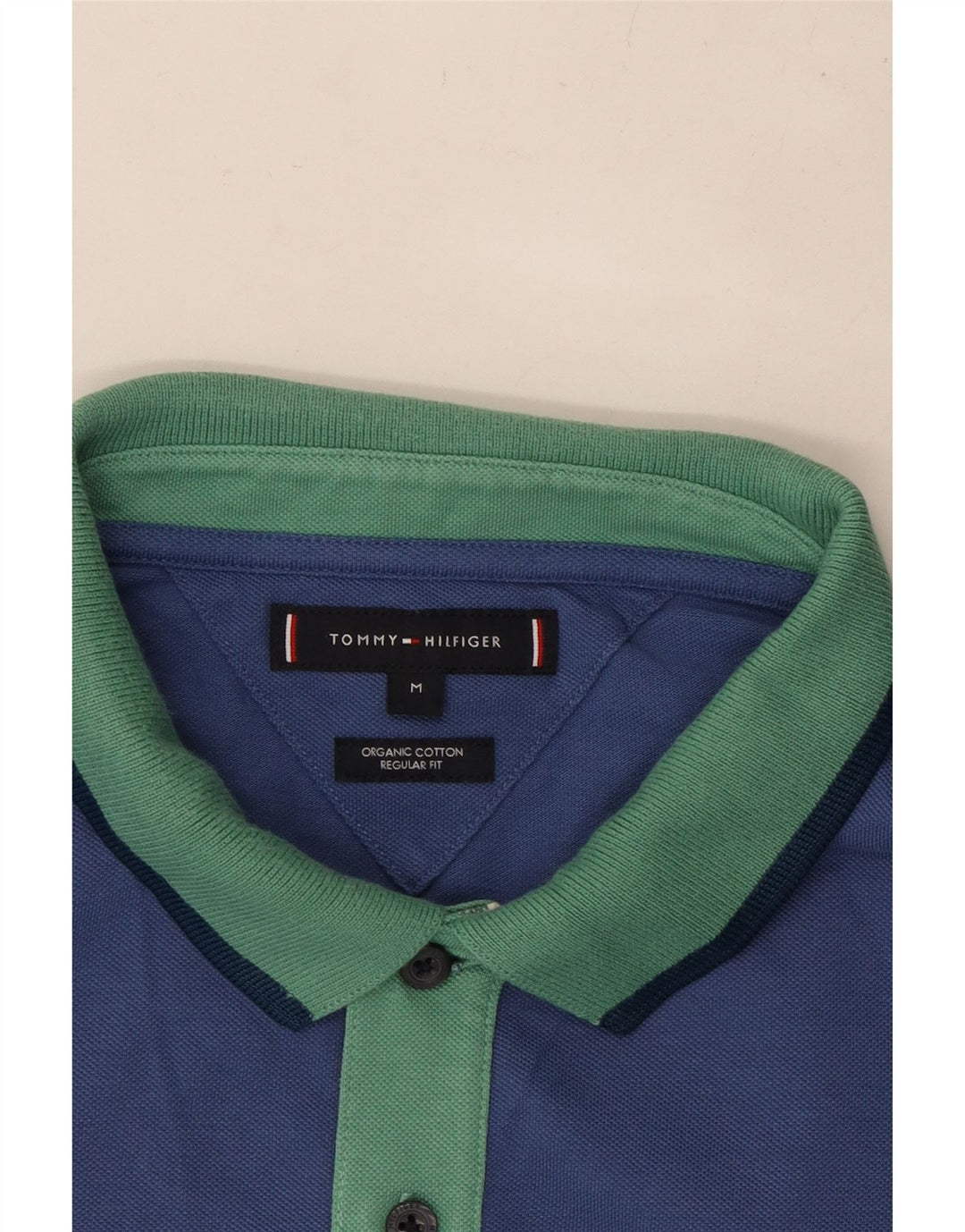 Męska koszulka polo TOMMY HILFIGER o regularnym kroju, średnioniebieska, bawełniana