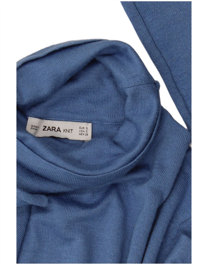 Damski sweter z golfem Zara UK 10 Small Blue Modal