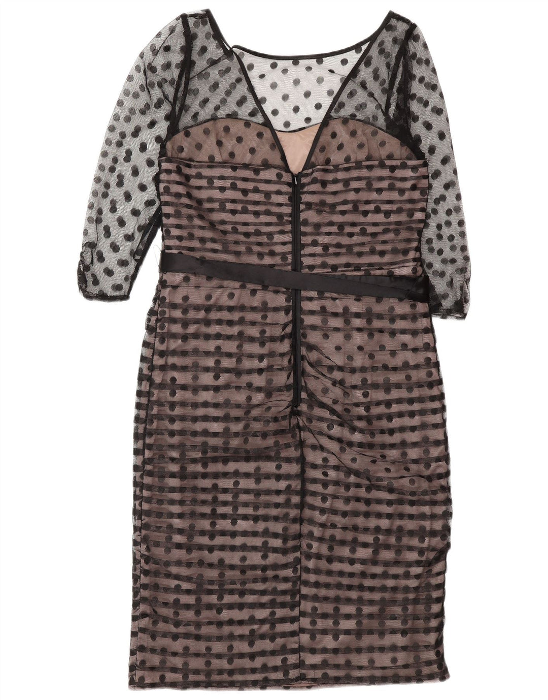 Damska sukienka płaszczowa z rękawem 3/4 Coast, UK 14, średni czarny poliester w kropki