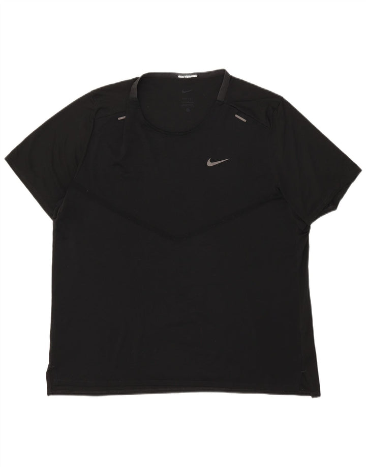 Męski T-shirt NIKE Dri Fit, XL, czarny, poliester