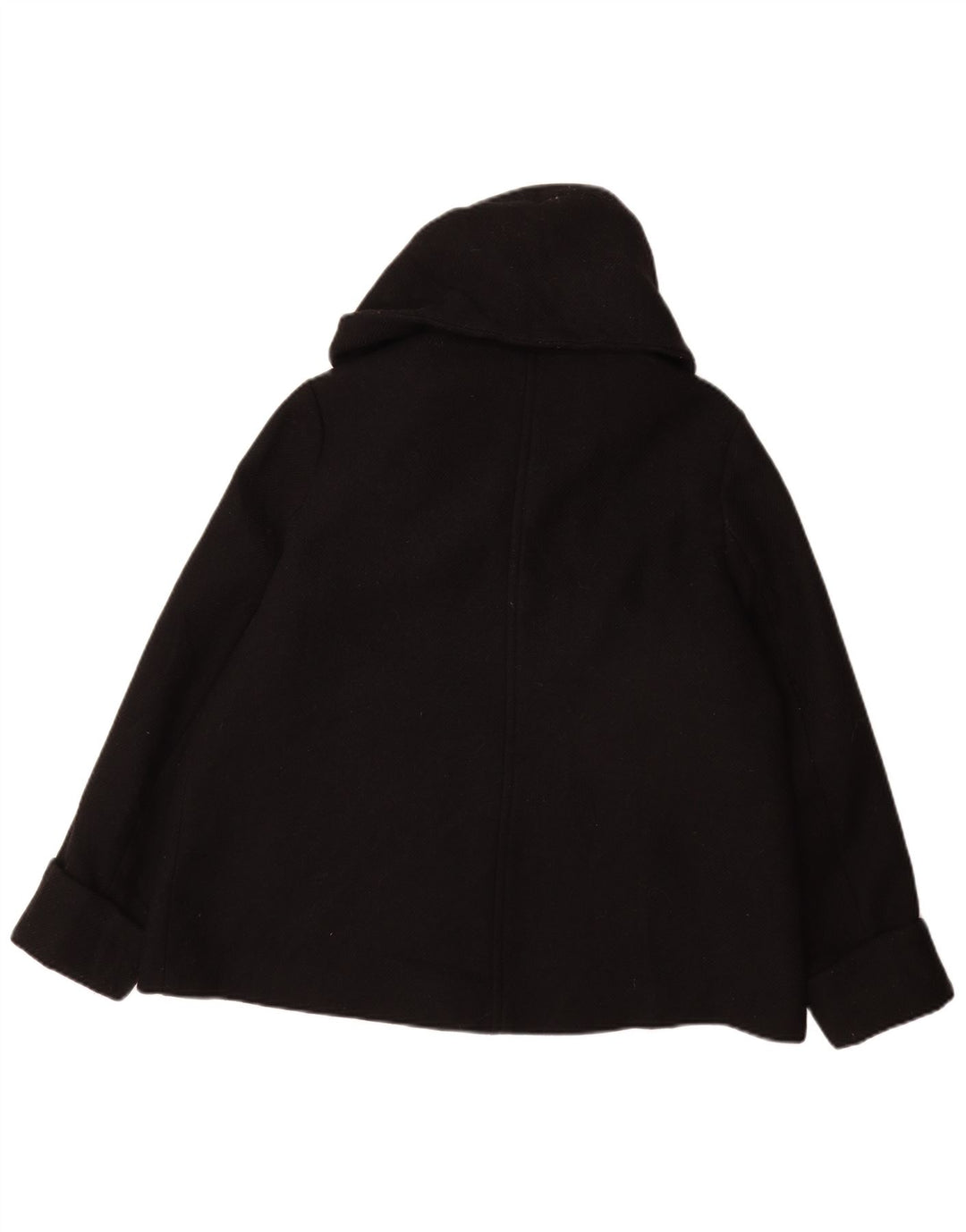 ZARA Womens Hooded Bomber Jacket UK 16 Large Black Wool