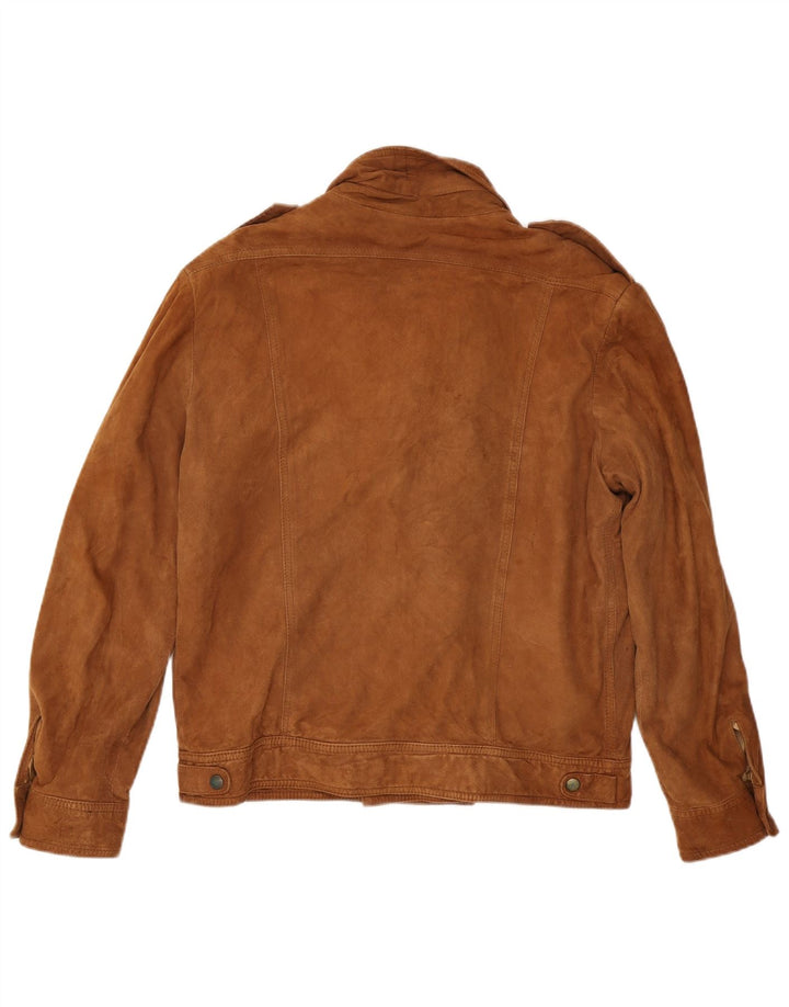 Vintage męska wojskowa zamszowa kurtka bomber IT 52 XL brązowa