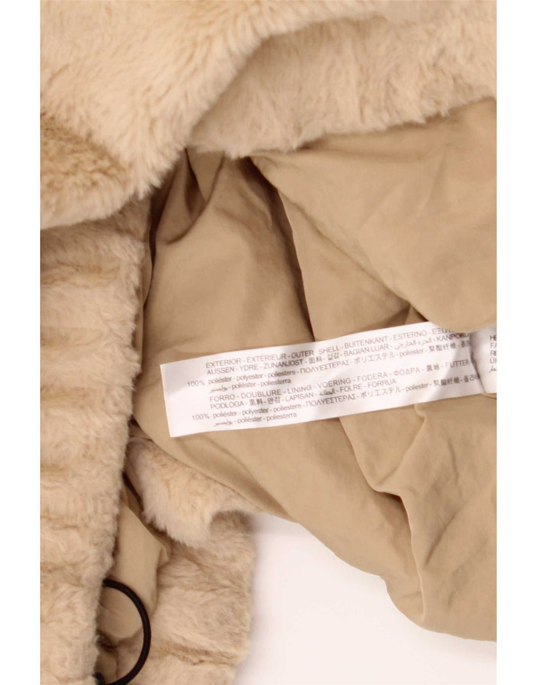 Damski sweter oversize z kapturem i nadrukiem Teddy Bear UK 14, średni beżowy poliester