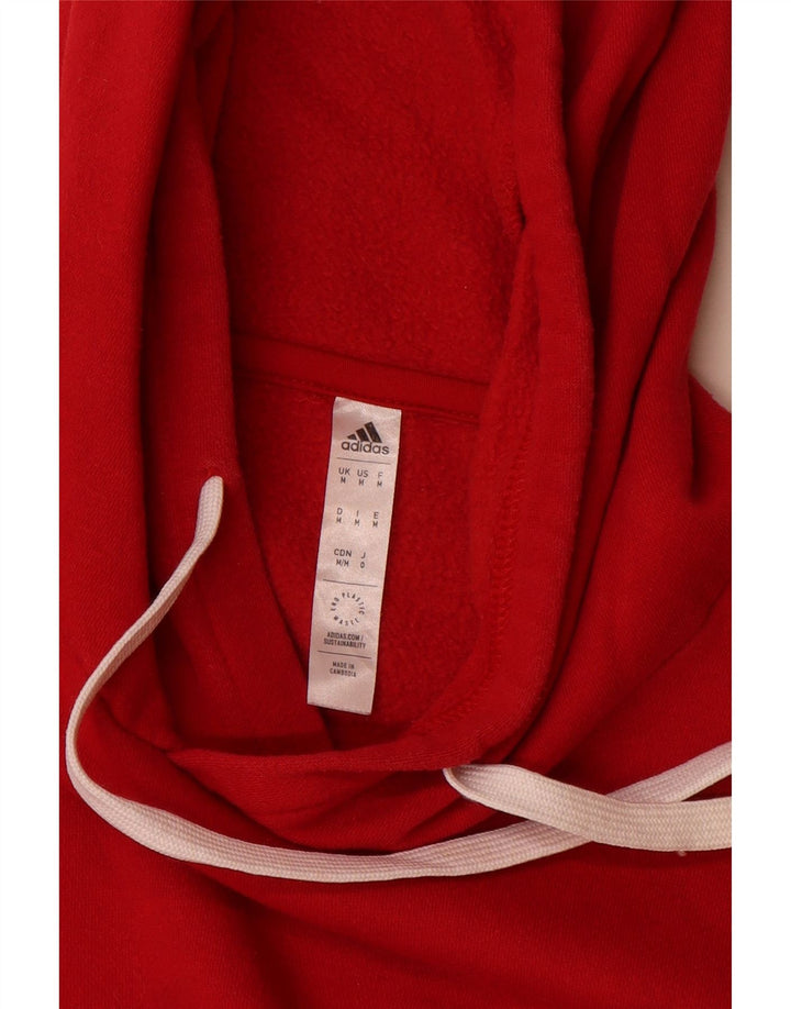 Adidas Męska bluza z kapturem, średnia czerwona, bawełniana