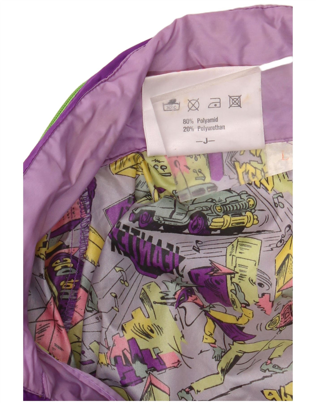J JEANTEX Męska kurtka przeciwdeszczowa o luźnym kroju UK 40, duży fioletowy blok kolorów