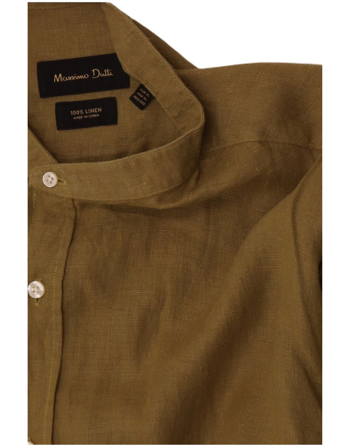 Koszula męska Massimo Dutti XL, lniana w kolorze khaki