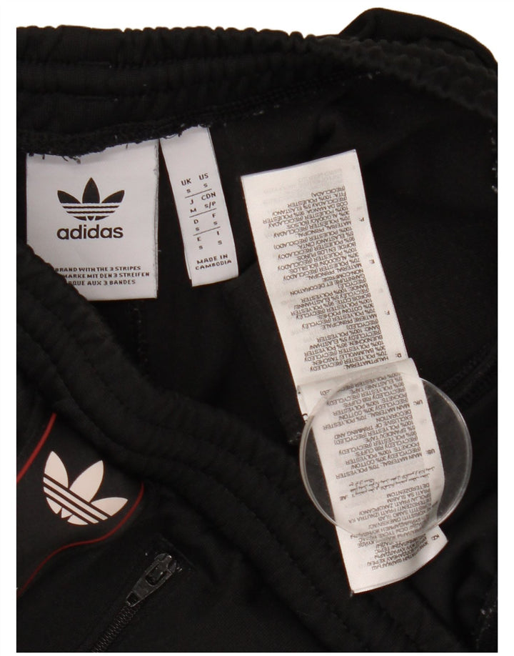 Męskie spodnie dresowe Adidas z grafiką, małe, czarne, poliestrowe