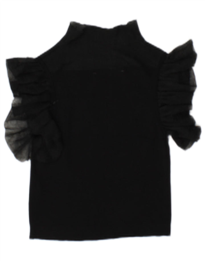 Damska prześwitująca bluzka Zara Top UK 10 Small Black Wiskoza