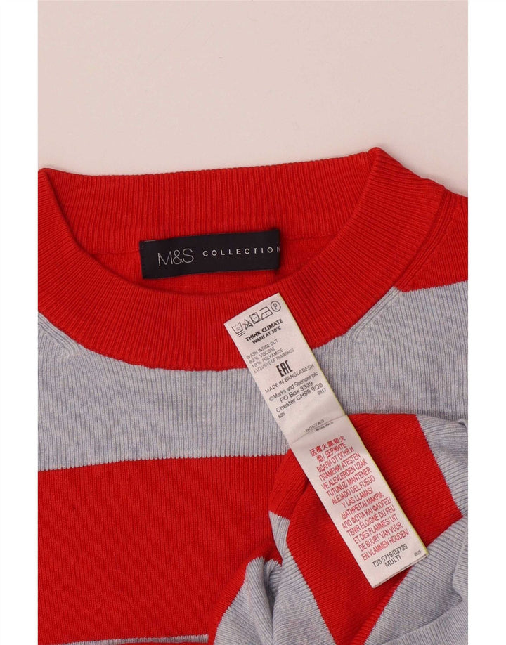 Marks & Spencer Damski top z długim rękawem, UK 10, w małe wielokolorowe paski
