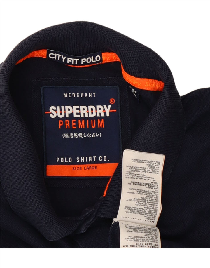 Męska koszulka polo SUPERDRY, duża, granatowa, bawełniana