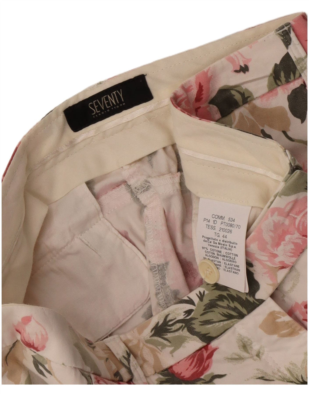 Spodnie damskie Seventy IT 44 Medium W30 L26 Wielokolorowe kwiaty