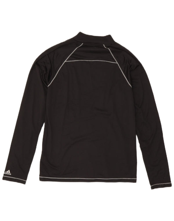 Adidas Męskie Topy Z Długim Rękawem, Małe Czarne Poliester Sportowe