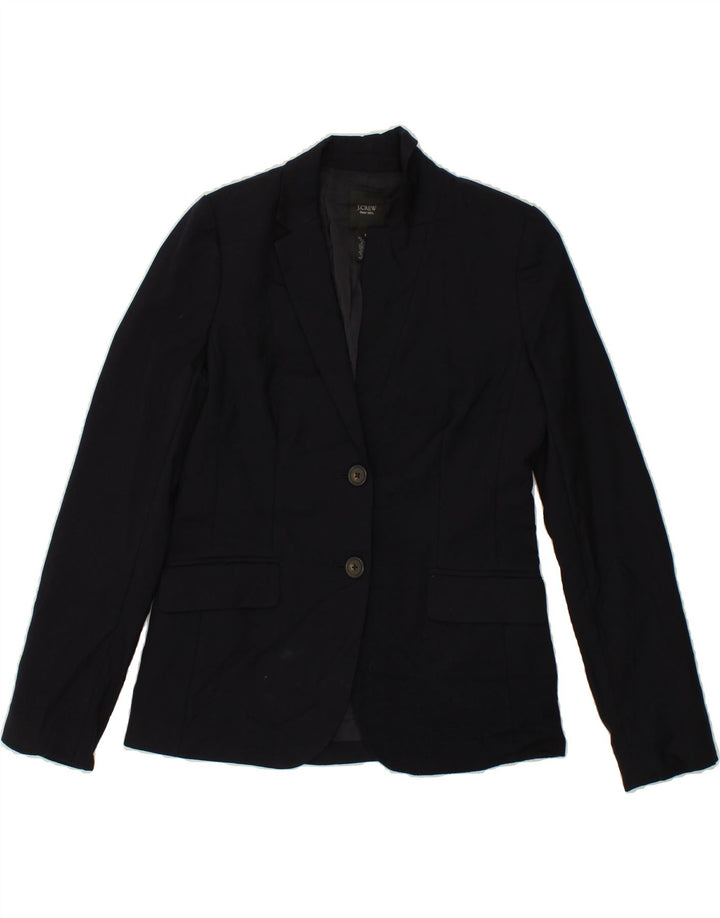 J. CREW Womens 2 Button Blazer Jacket US 6 Medium Navy Blue Wool Vintage J. Crew and Second-Hand J. Crew from Messina Hembry 