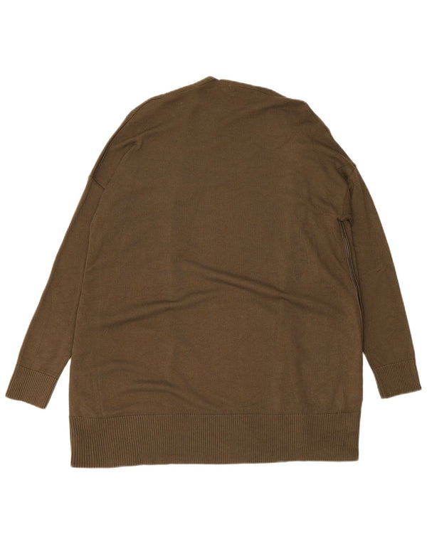 Damski sweter o przedłużonym fasonie Zara, UK 14, duża, zielona wiskoza