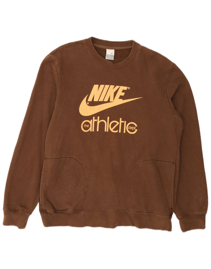 Męska bluza z grafiką Nike, UK 39/41, średnia brązowa bawełna