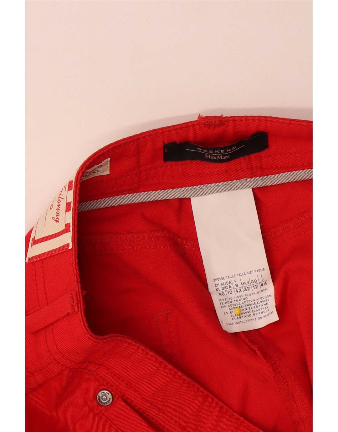 Spodnie damskie Max Mara Weekend Slim Casual UK 12 Medium W32 L30 Czerwone