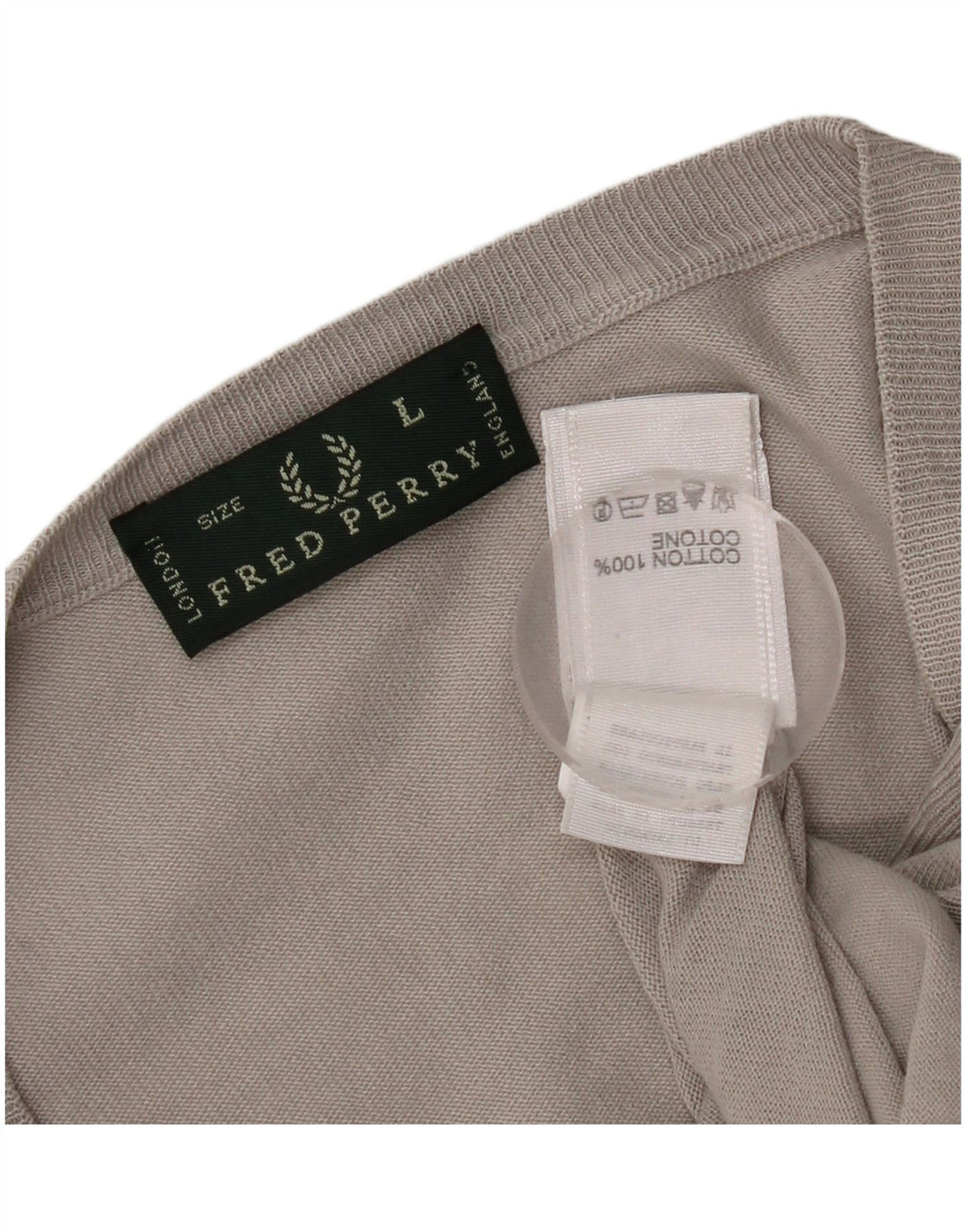 Męski sweter rozpinany Fred Perry, duży, szary, bawełniany
