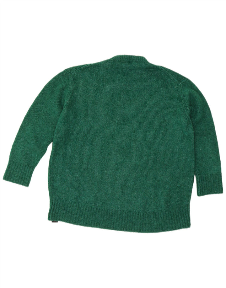 Sweter damski Zara z okrągłym dekoltem UK 14, średni zielony akryl