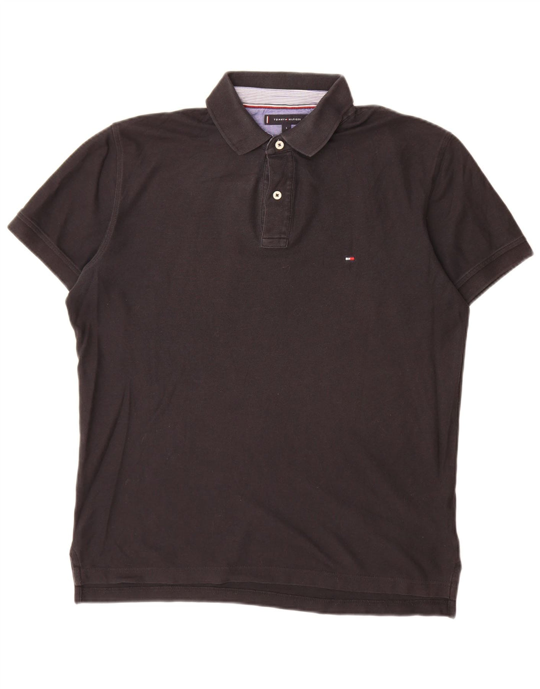 Męska koszulka polo Tommy Hilfiger o regularnym kroju, duża, czarna, bawełniana