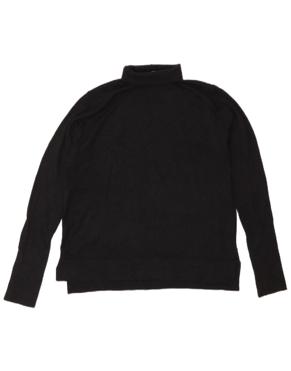 Sweter damski Zara z wywijanym dekoltem UK 14, średni czarny modal