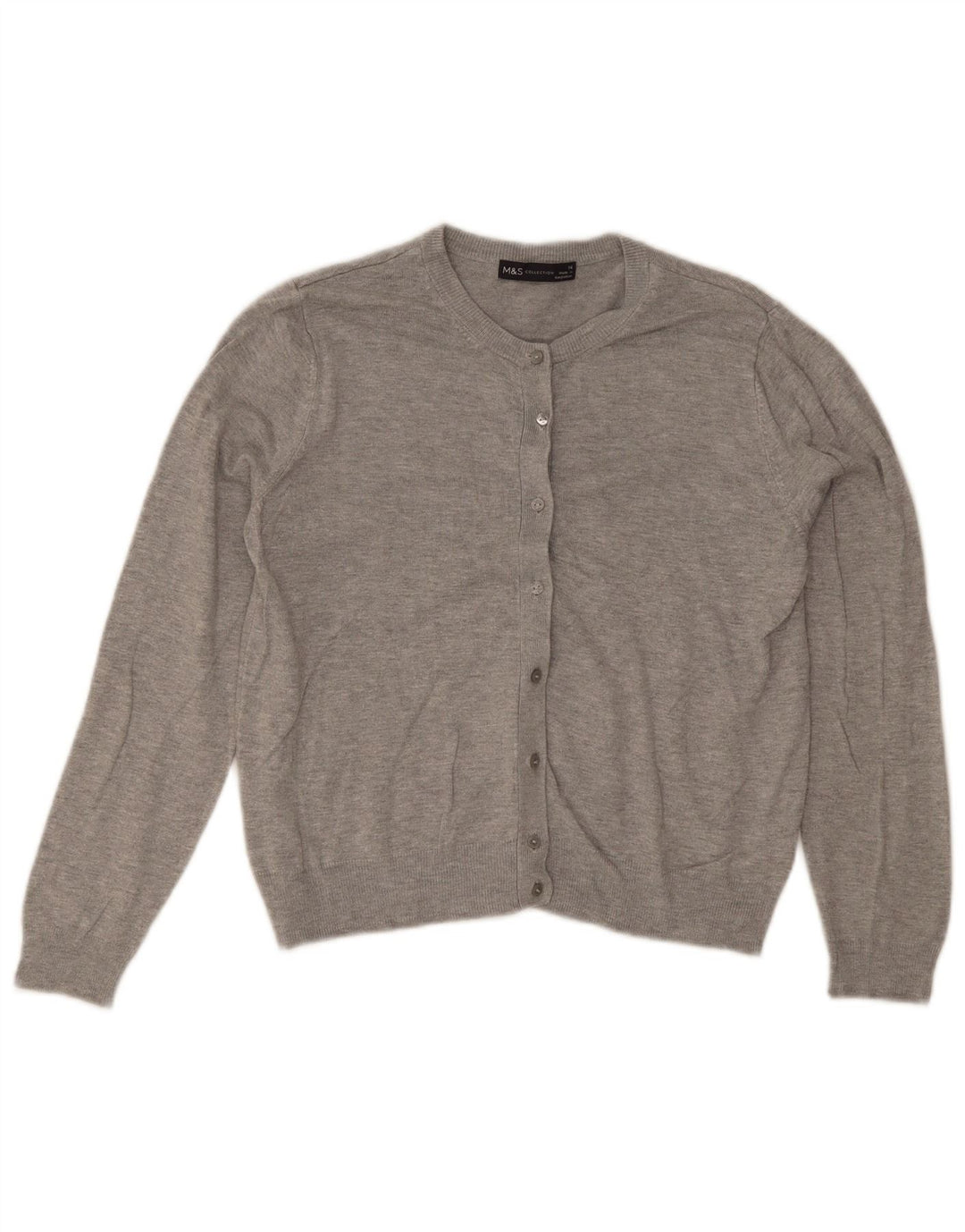 Marks & Spencer Damski sweter bolerko UK 14, średnioszary, wiskoza