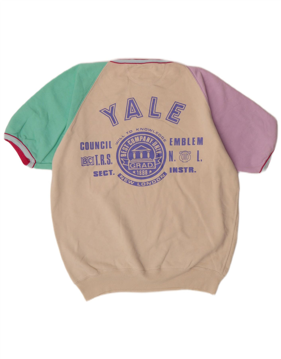 Męska bluza z krótkim rękawem Best Company z grafiką, duża, beżowa, bawełniana