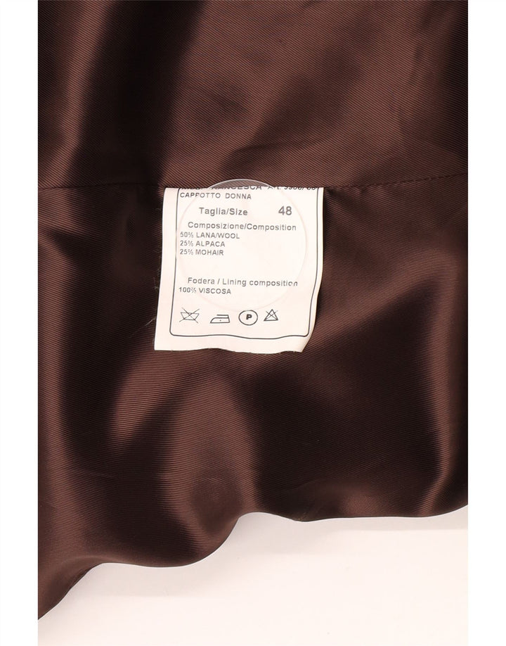 Płaszcz damski w stylu vintage IT 48 XL Brązowa wełna