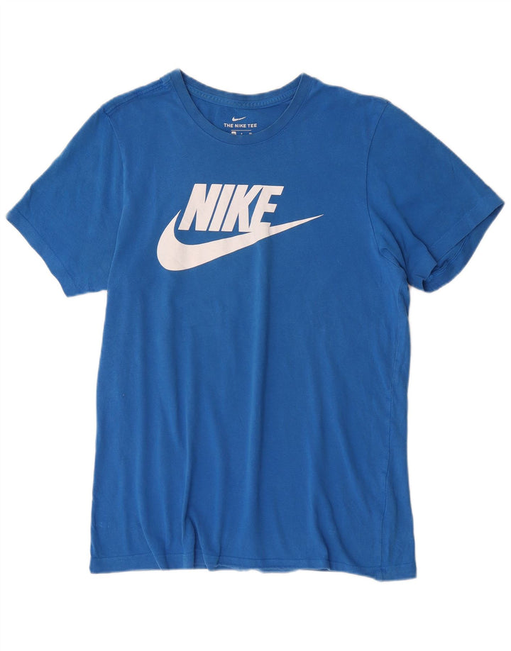 Męski T-shirt z grafiką Nike, mały, niebieski, bawełniany