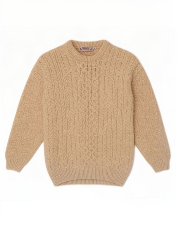 Highland Home Industries Damski sweter z dekoltem w łódkę, UK 10, mały, beżowy