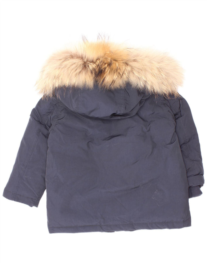 Woolrich Baby Boys Ocieplana kurtka z kapturem 12-18 miesięcy Granatowy poliester