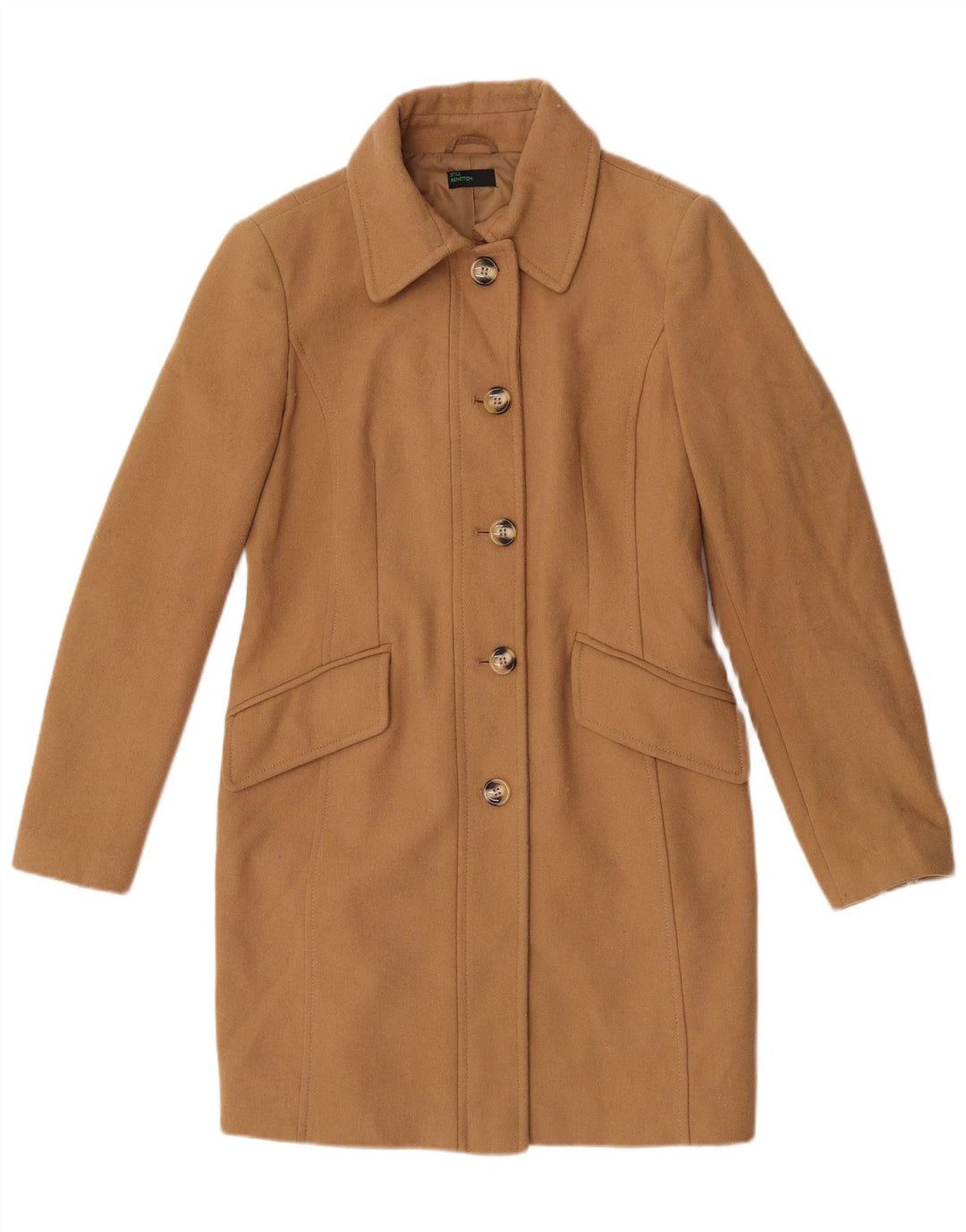 Płaszcz damski Benetton UK 12, średni beż, wełna