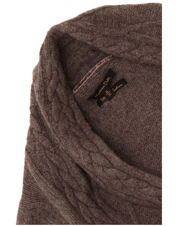 Sweter damski Massimo Dutti z otwartym kardiganem UK 14 Średnioszary wełniany