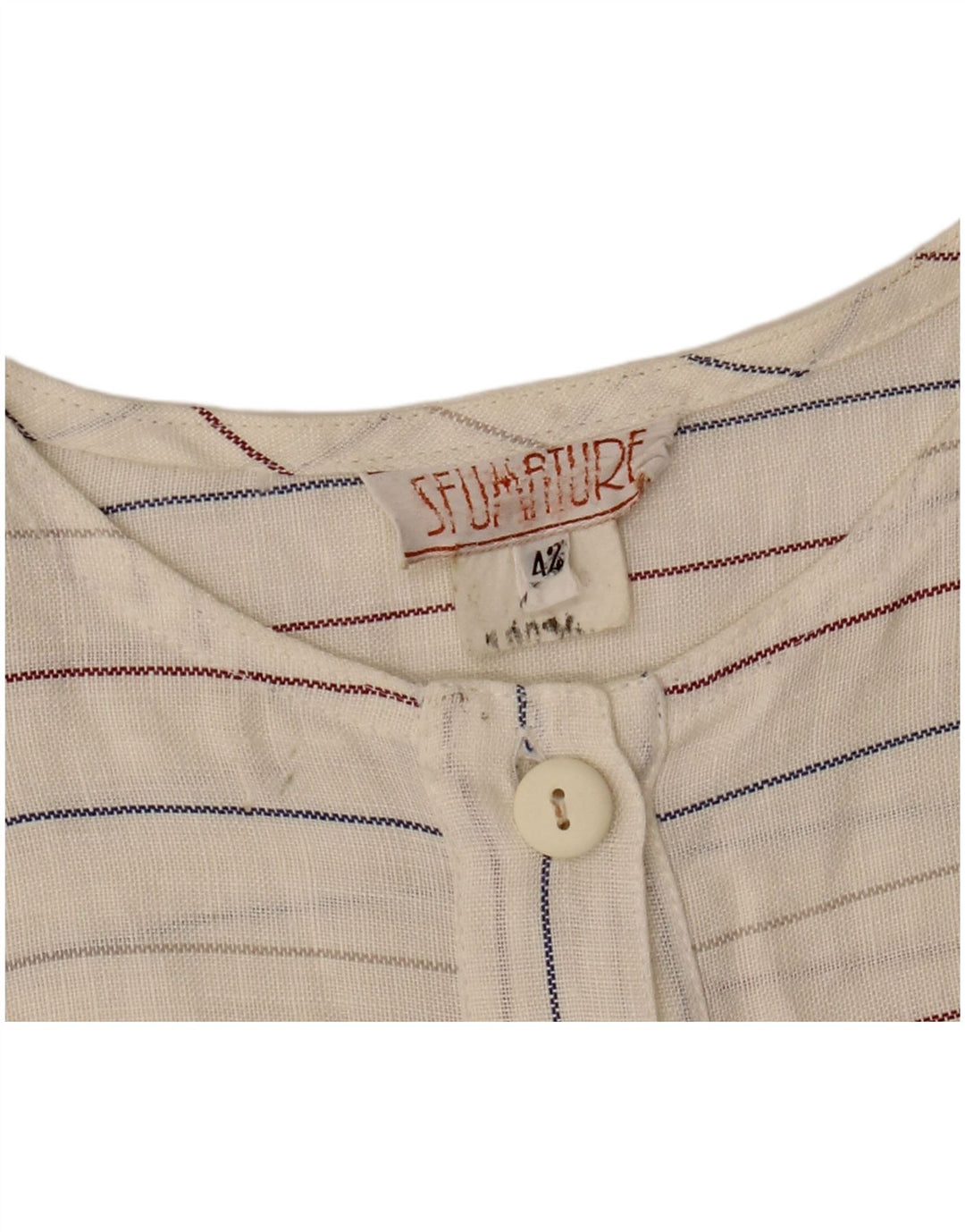 Vintage damska sukienka typu shift bez rękawów IT 42 w średnie złamane białe paski