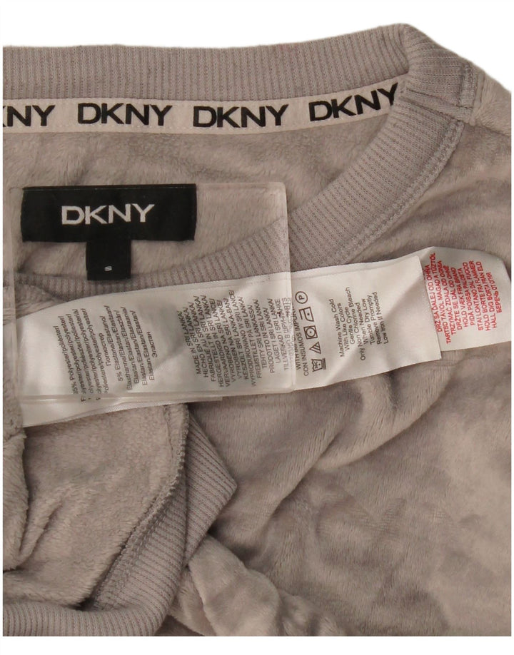 Damska bluza dresowa Dkny z grafiką welurową UK 10, mały, szary poliester
