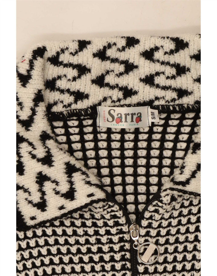 Sweter damski w stylu vintage, UK 14, średni szary, geometryczny