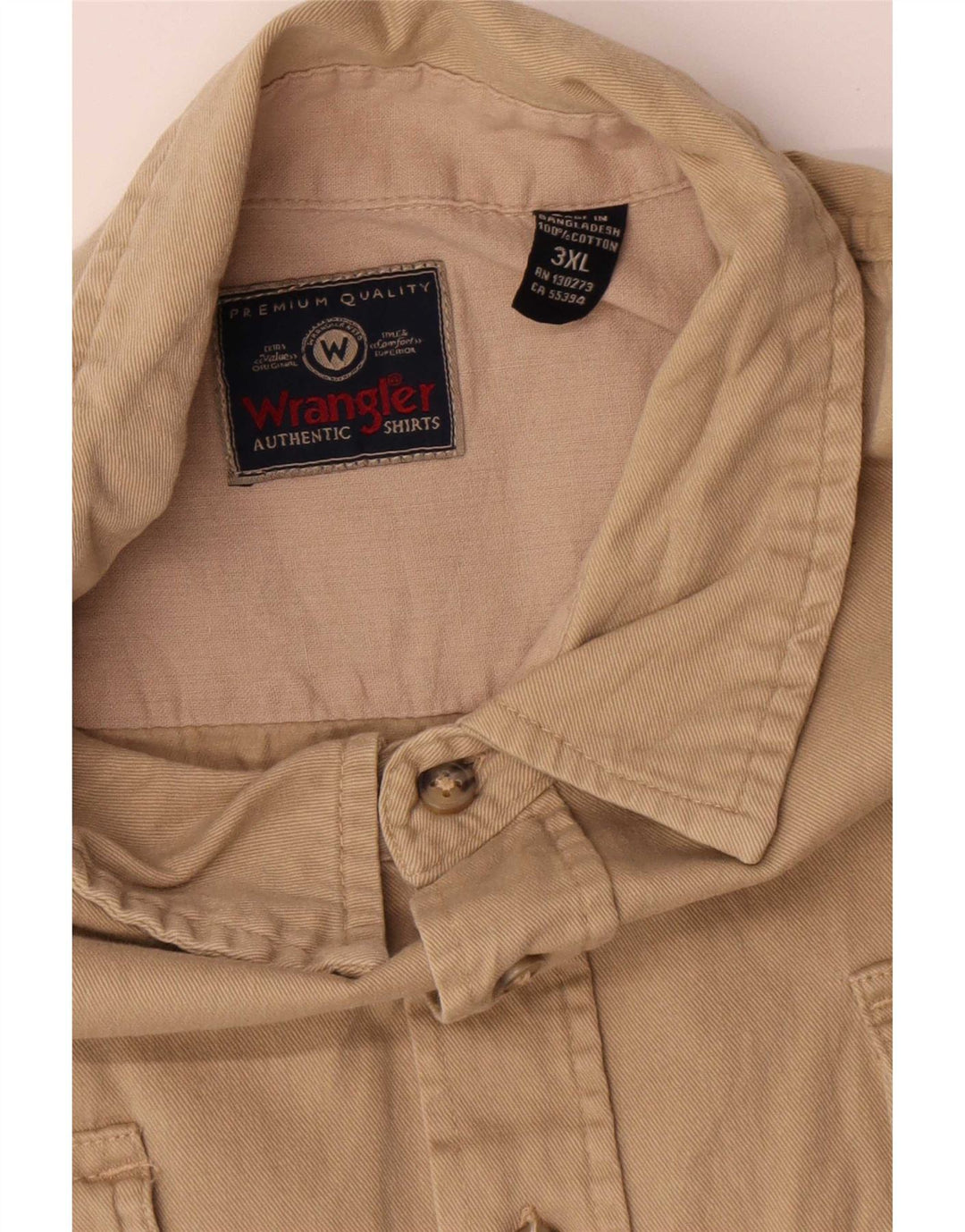 Koszula męska Wrangler 3XL, beżowa, bawełniana