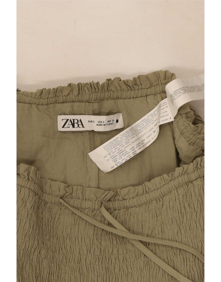 Skort damski Zara UK 8 Small, bawełniany khaki