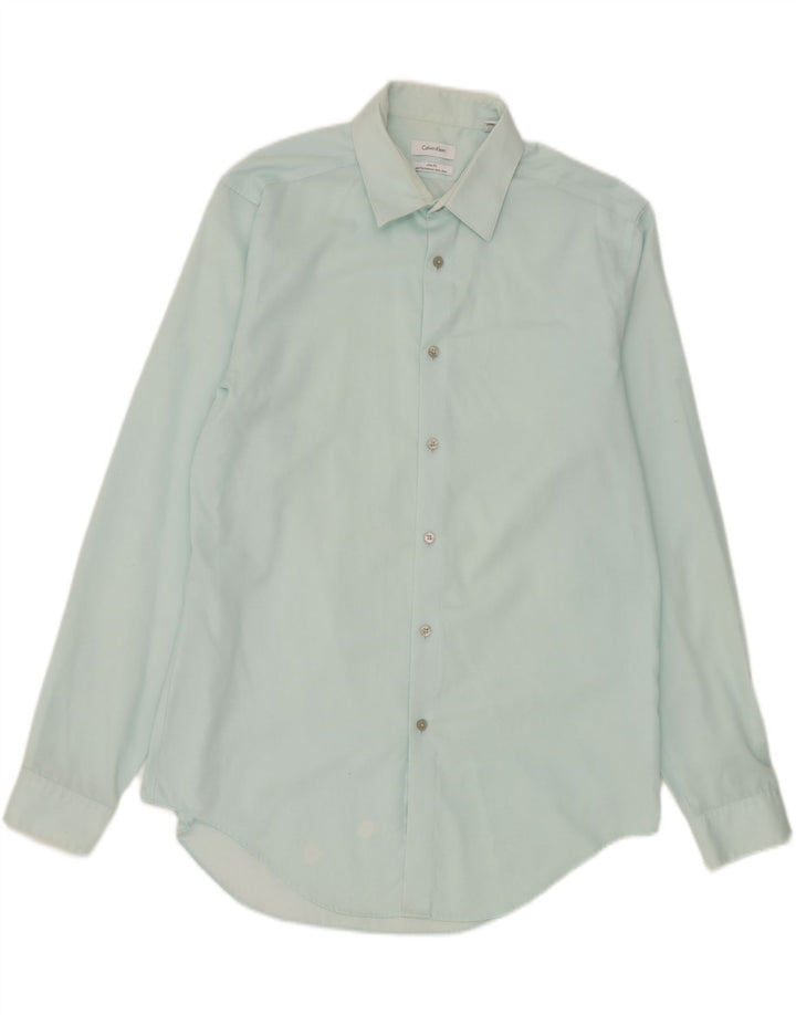 Koszula męska Calvin Klein Slim Fit, rozmiar 16, duża, niebieska, bawełniana