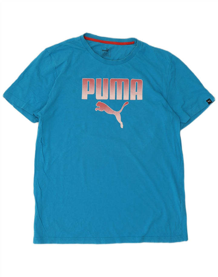 Męski T-shirt z grafiką PUMA, duży, niebieski