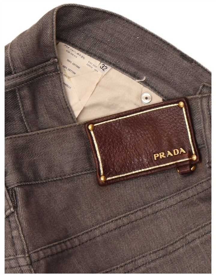 Damskie jeansy Prada Slim W32 L29 Szara bawełna