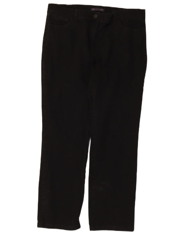 Marks & Spencer Damskie proste spodnie codzienne UK 16 duże W34 L27 czarne