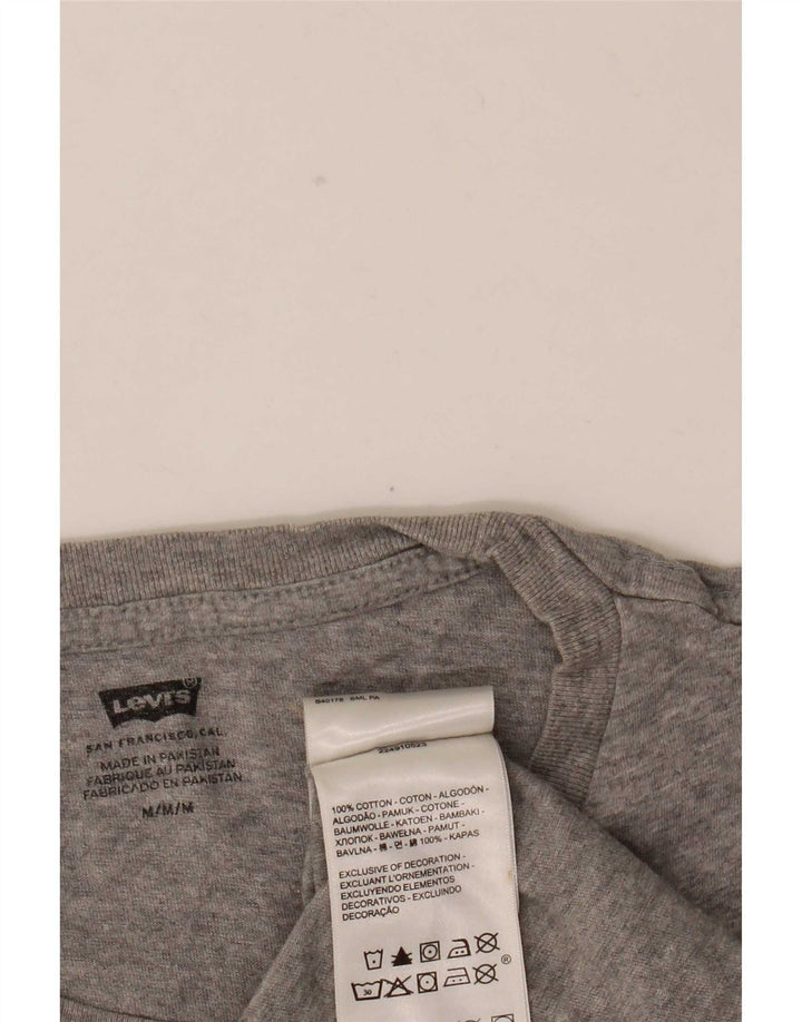 Męska koszulka z grafiką Levi's, średnia szara bawełna