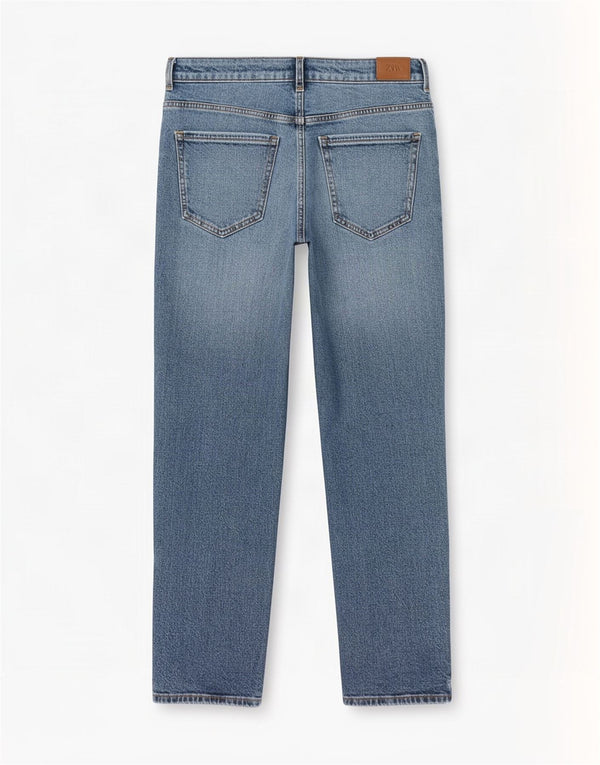 Damskie jeansy Zara w trudnej sytuacji, EU 44 XL W34 L28, niebieska bawełna