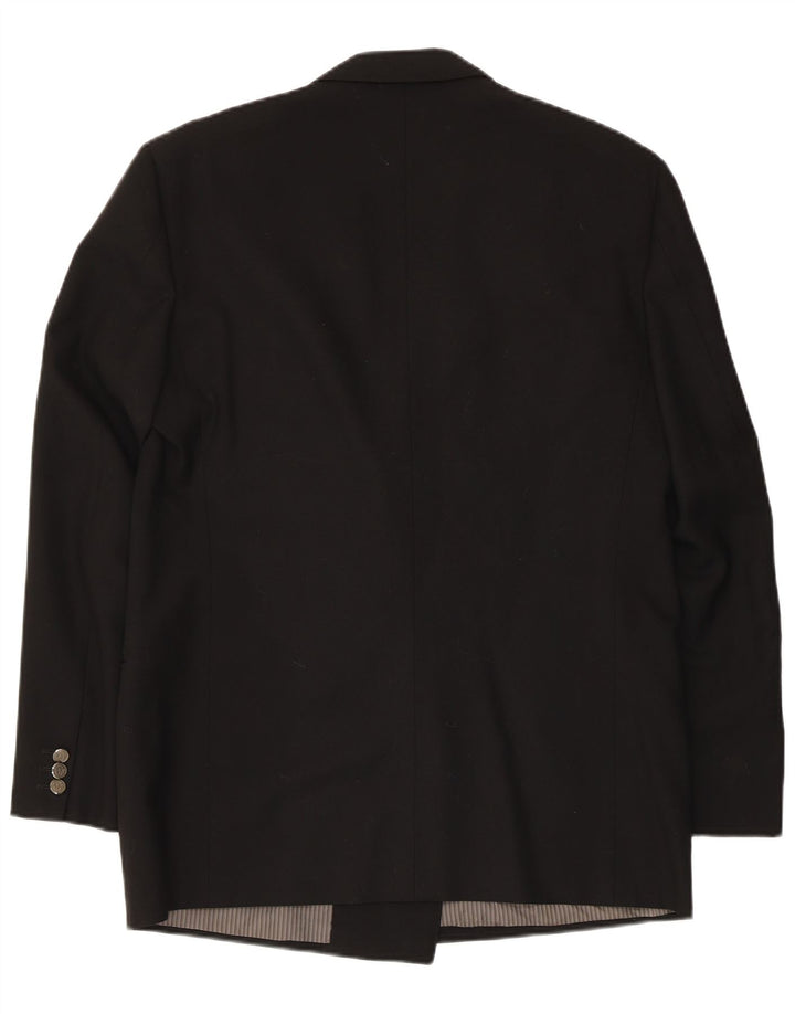 Męska marynarka dwurzędowa Reda IT 50 duża czarna dziewicza wełna