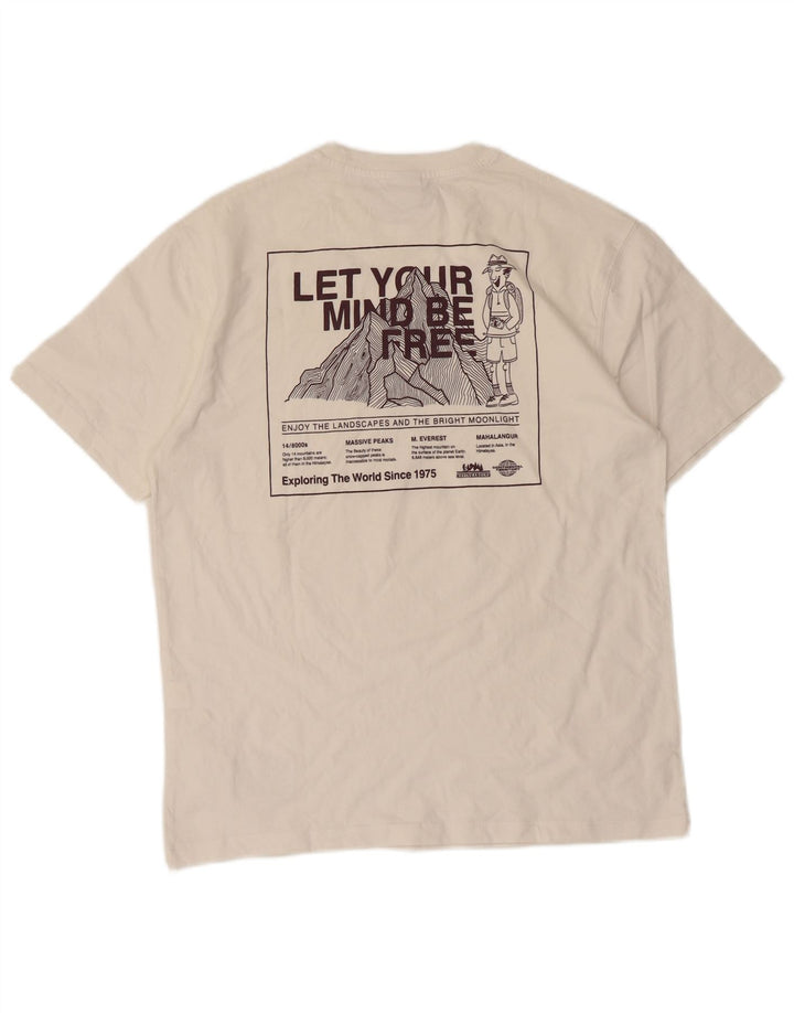 Męski T-shirt z grafiką Zara, mały, biały, bawełniany