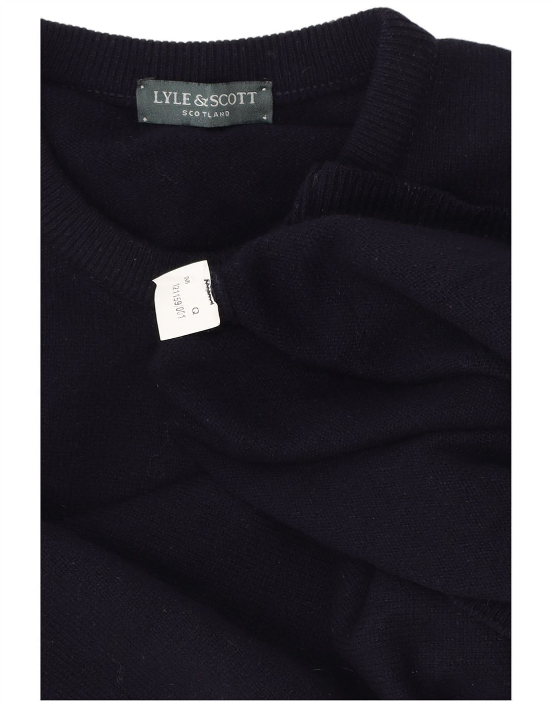Męski sweter z okrągłym dekoltem Lyle & Scott, średni granatowy